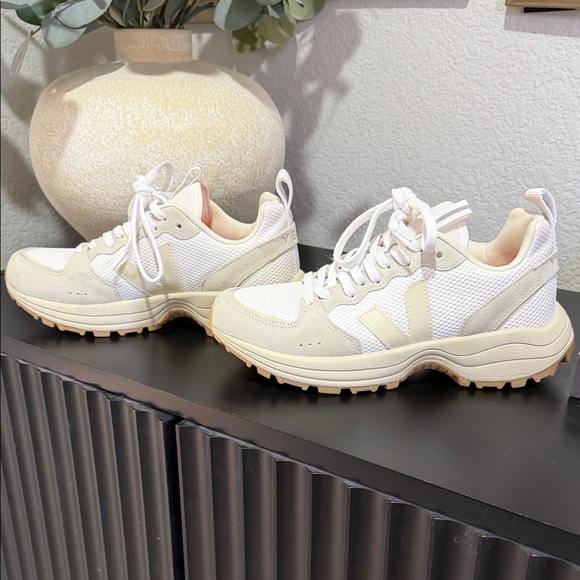 Veja Women's White and Tan Sneakers - Picture 5 of 15